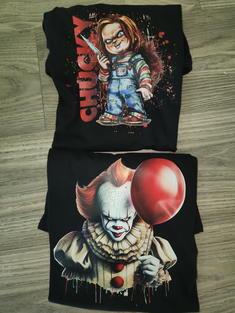 Chucky & Pennywise Black Graphic Horror T-Shirt